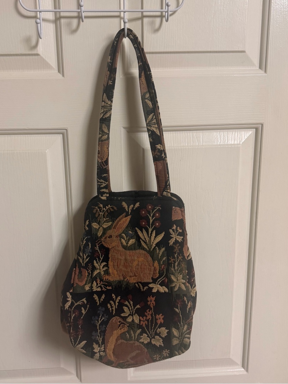 VTG 80s 90s Robert Allen Cottagecore Woodland Tapestry Hobo Bag